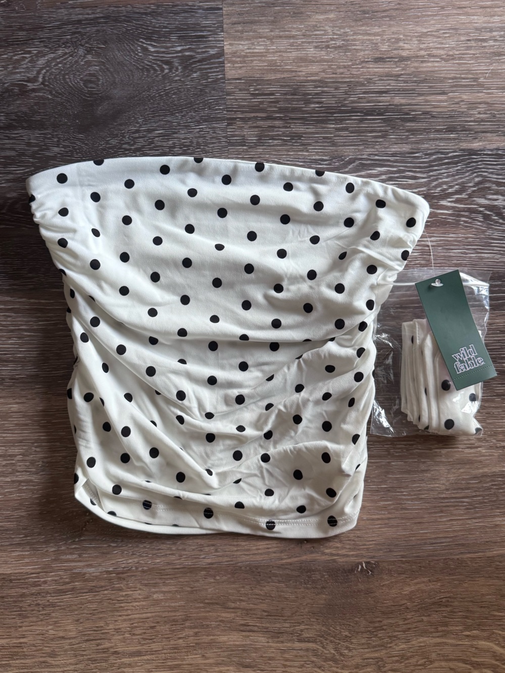Wild Fable Black & White Polka Dot Scarf Tube Top